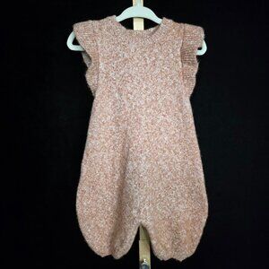 Quincy Mae Mira Heathered Clay Knit Romper 0-3 Mos